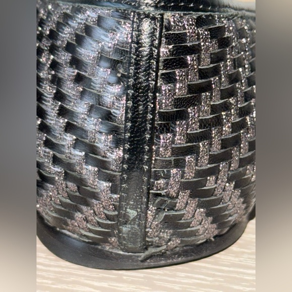 Jimmy Choo Aza Woven Leather Metallic Threaded Black Heels size 39.5. 9.5 - Picture 12 of 12